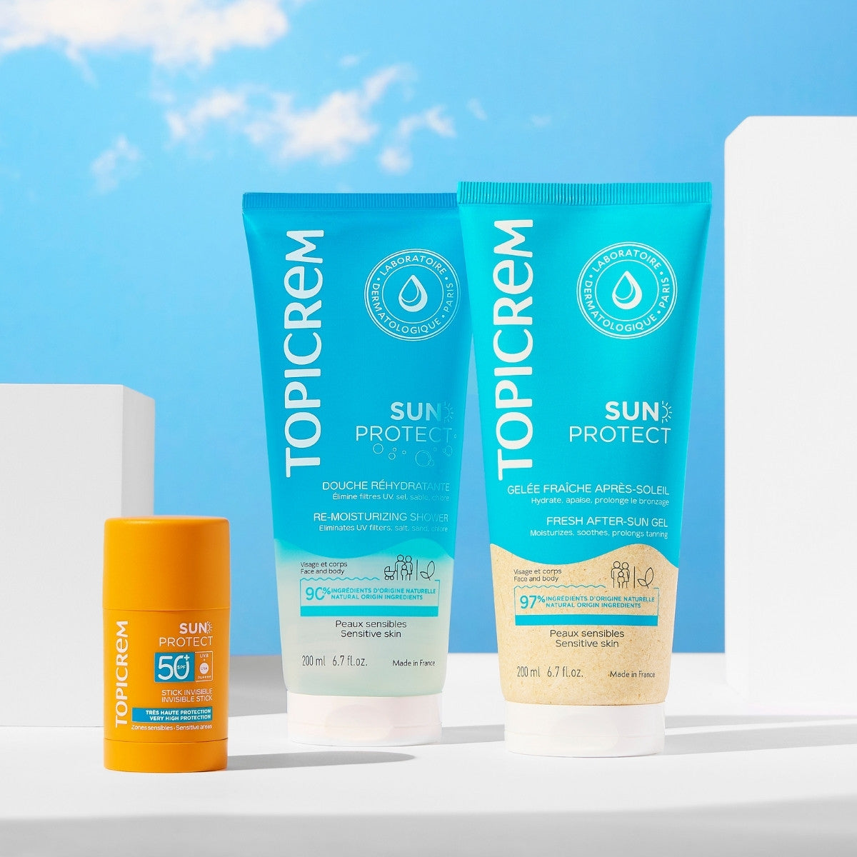 ტოპიკრემი - უხილავი მზისგან დამცავი სტიკი SPF50+