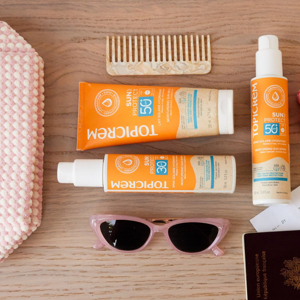 ტოპიკრემი - დამატენიანებელი მზისგან დამცავი სპრეი SPF30