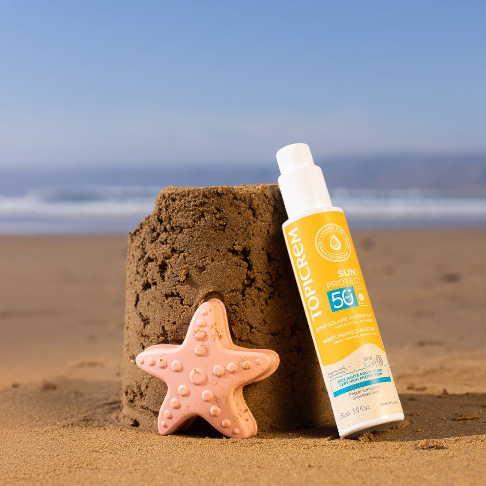 ტოპიკრემი - დამატენიანებელი მზისგან დამცავი სპრეი SPF50+